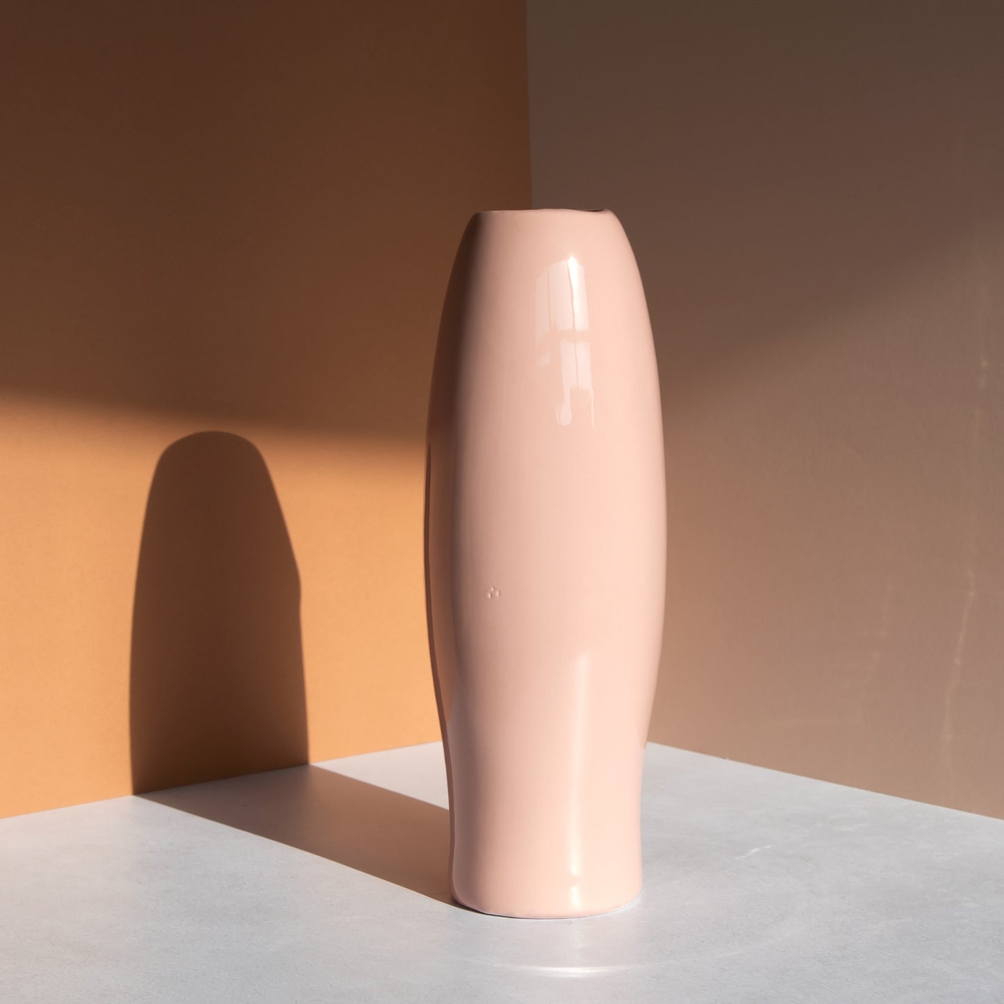 29.5cm Ceramic Face Vase - Pale 'Nude' Pink