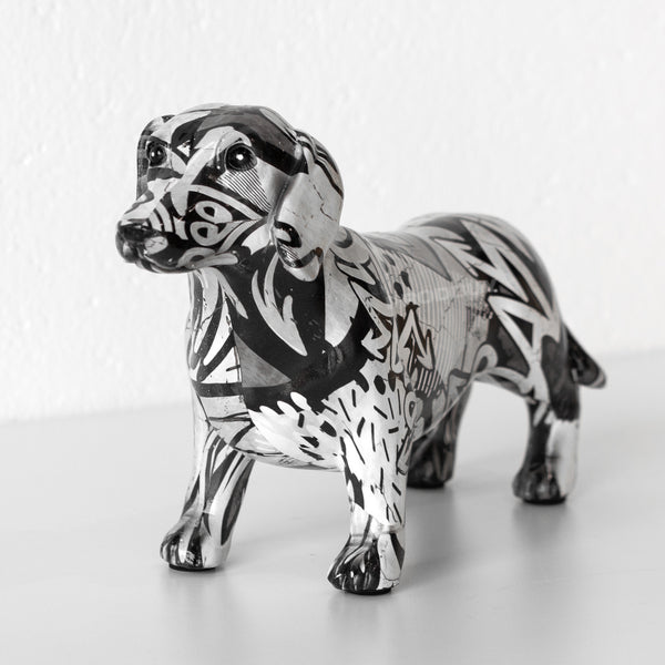 Monochrome Graffiti Dachshund Sausage Dog Ornament