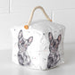 French Bulldog Fabric Cube Door Stop with Rope Handle