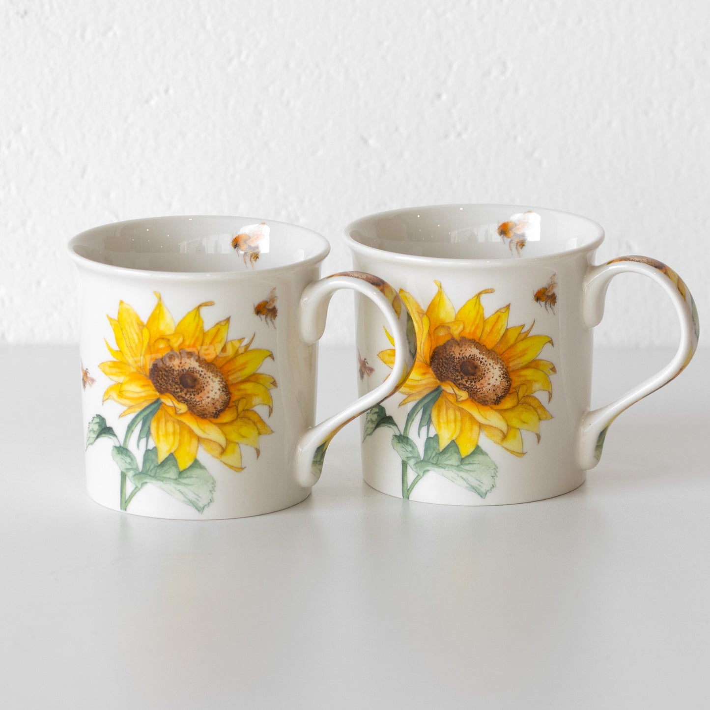 Set of 2 Sunflower Bees Coffee Mugs