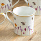 Set of 4 Floral Bee Coffee Mugs with Gift Box