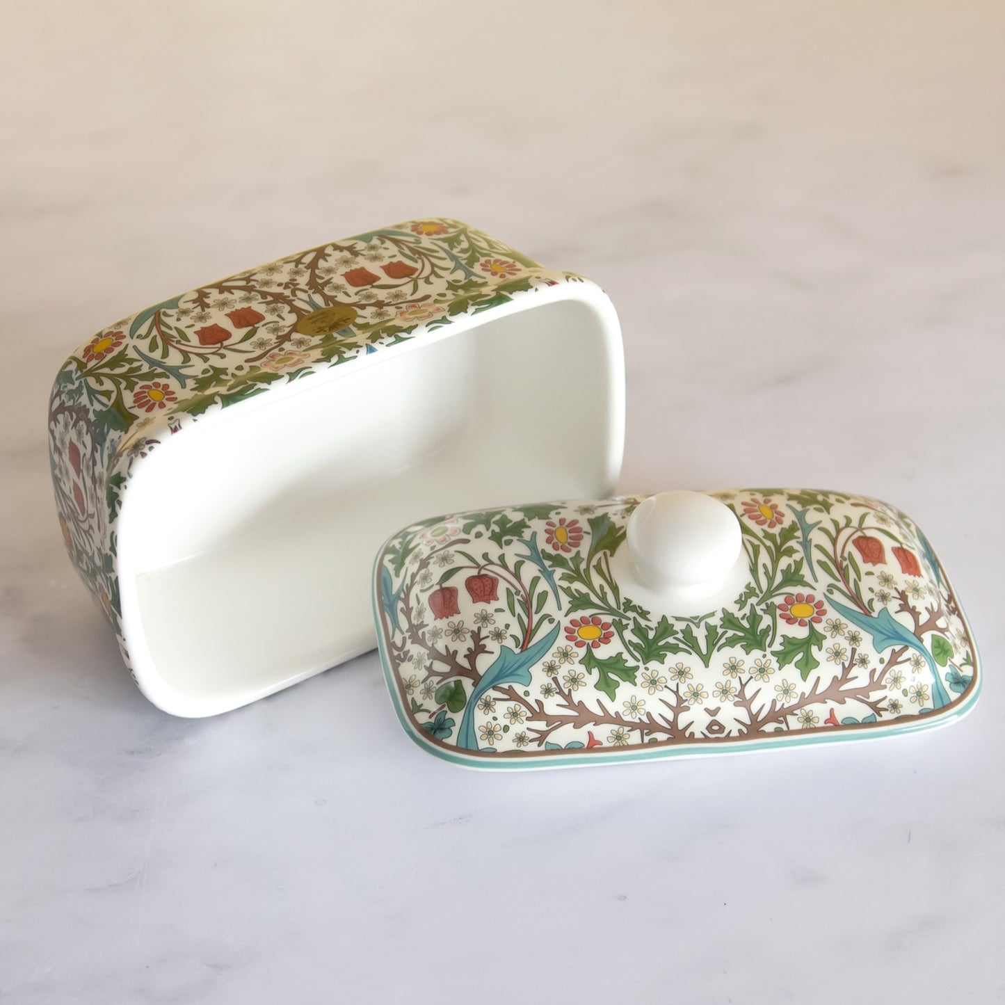 William Morris Blackthorn Fine China Butter Dish with Lid