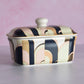 Art Deco Pattern Fine China Butter Dish with Lid