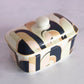 Art Deco Pattern Fine China Butter Dish with Lid