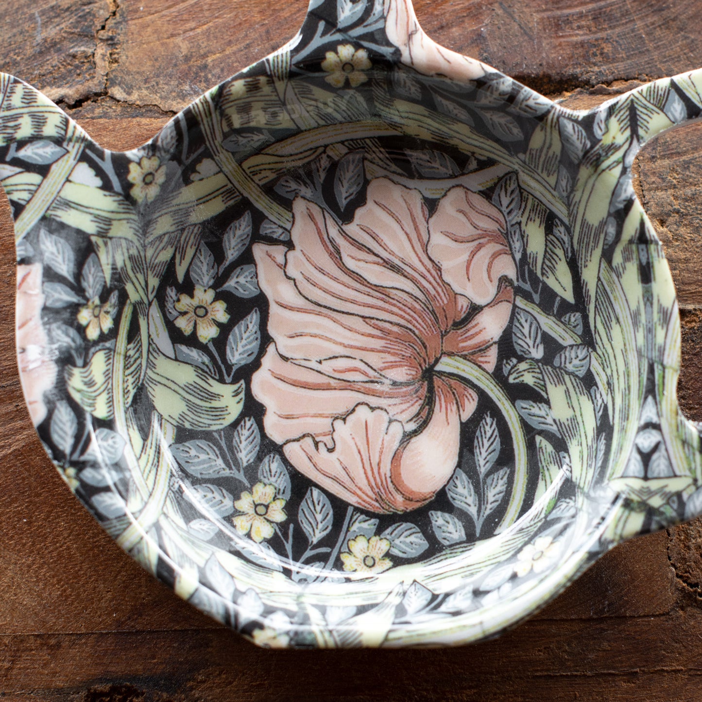 Dark Floral 'Pimpernel' Tea Bag Tidy & Spoon Rest