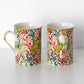 Set of 2 Colour Floral 'Golden Lily' Coffee Mugs