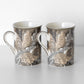 Set of 2 Dark Floral 'Acanthus' Coffee Mugs
