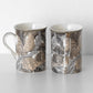 Set of 2 Dark Floral 'Acanthus' Coffee Mugs