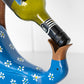 Blue Floral Drunken Duck Wooden Wine Bottle Holder