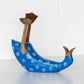 Blue Floral Drunken Duck Wooden Wine Bottle Holder