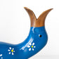 Blue Floral Drunken Duck Wooden Wine Bottle Holder