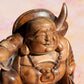 Hand Carved Wooden Laughing Buddha Ornament