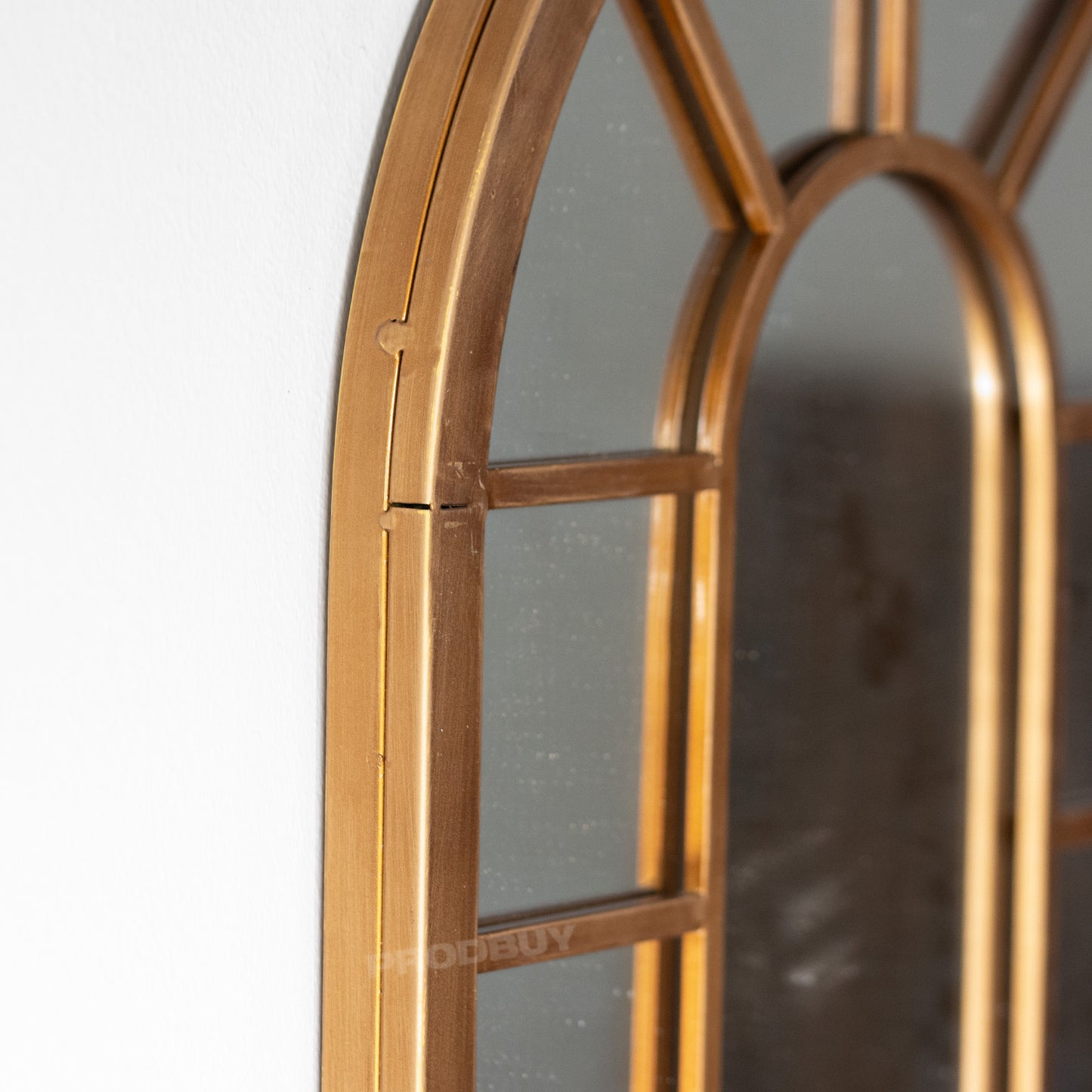 Copper Colour Metal 45cm Arch Window Wall Mirror