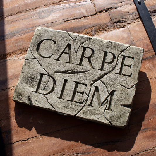 Stone 'Carpe Diem' Garden Wall Plaque
