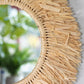 Natural Dried Grass Wall Mirror Round 56cm Frame