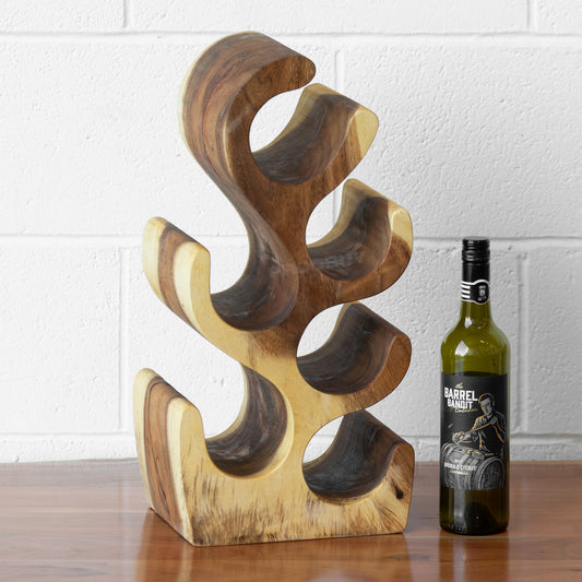 Handmade Wooden 6 Bottle Wine Storage Rack