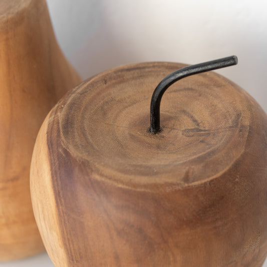 Wooden Apple & Pear Ornaments