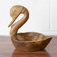 Hand Carved Duck Shaped Wooden Bowl