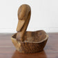 Hand Carved Duck Shaped Wooden Bowl