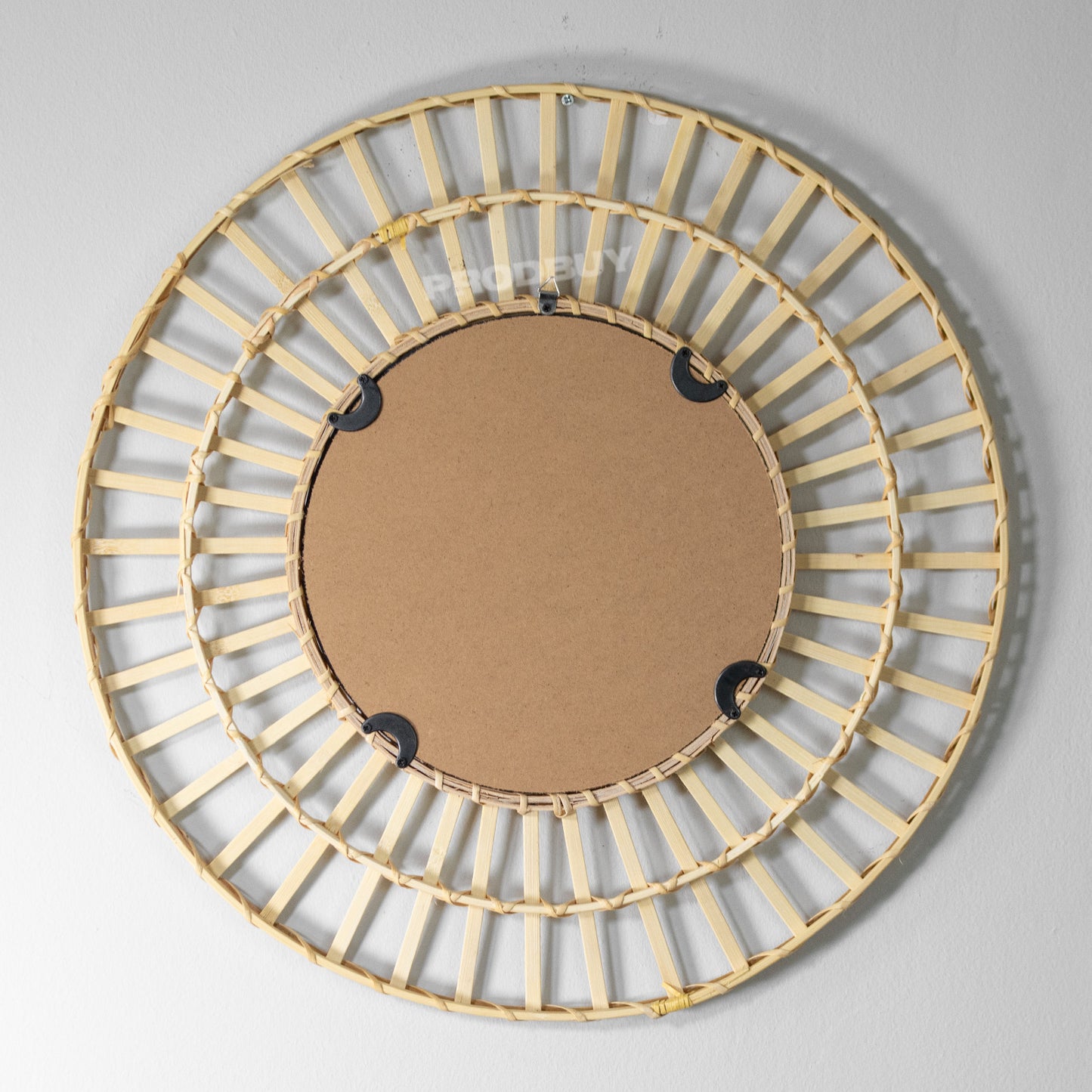 Natural Rattan Wall Mirror Round 50cm Frame