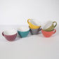 6 Piece Set of Large Ceramic Teacups - Six Assorted Colours