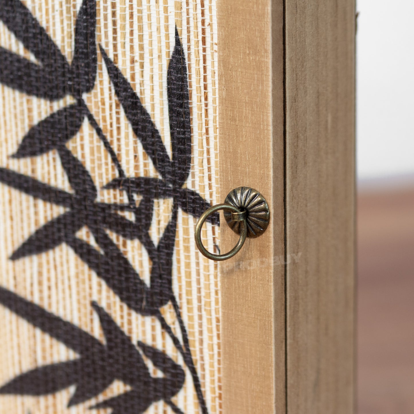 Japanese Style Brown Key Box Wall Mounted 6 Hook