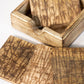 Set of 4 Engraved Mango Wood Coasters with Storage Holder