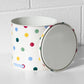 Large Cream Polka Dot Biscuit Barrel Tin