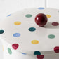 Large Cream Polka Dot Biscuit Barrel Tin