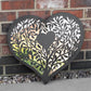 Heart Shaped Black Silhouette Garden Mirror 51cm