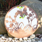 Butterfly Silhouette Garden Mirror 50cm Large Round Bronze