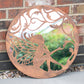 Fairy Silhouette Garden Mirror 50cm Large Round Bronze