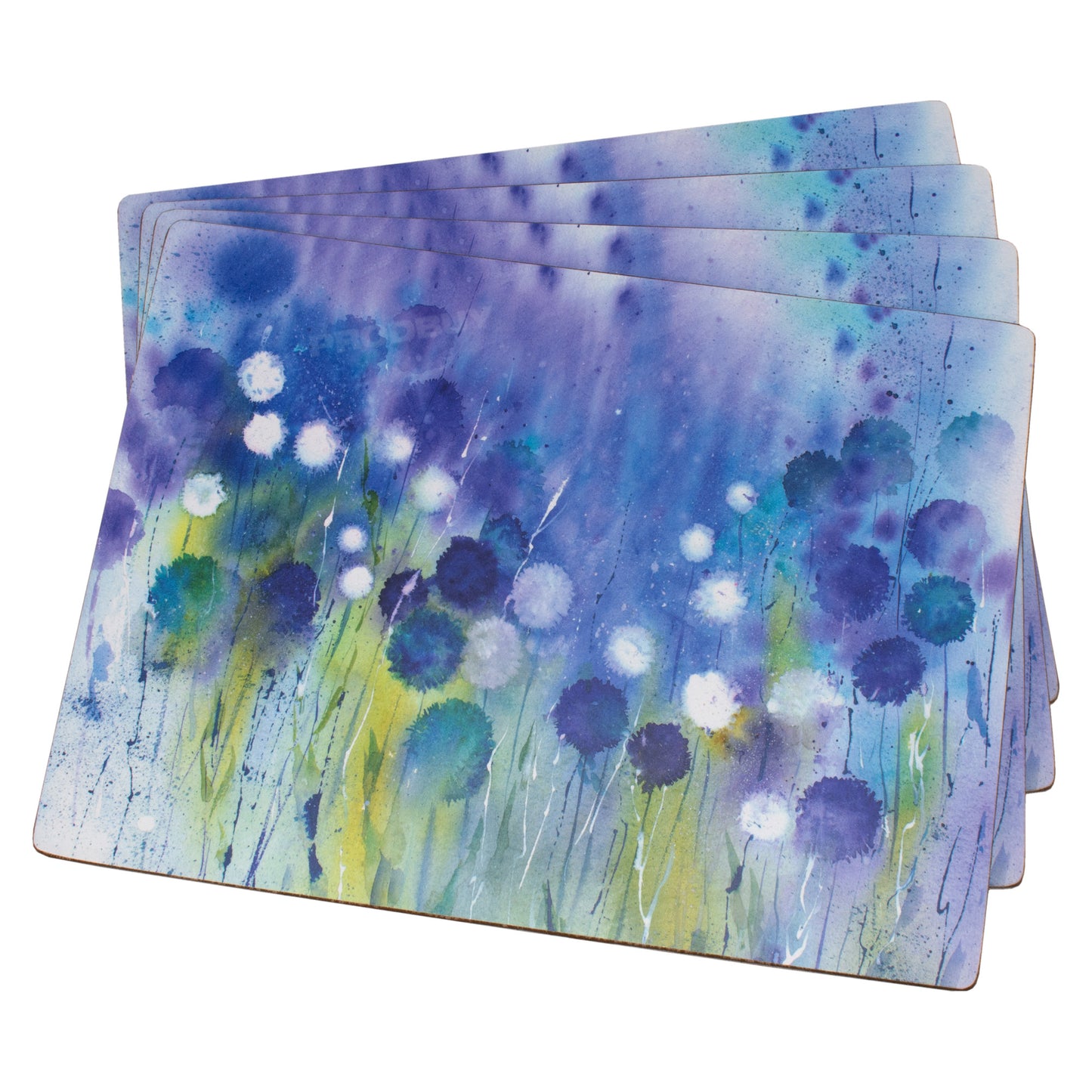 Pack of 4 Placemats with Blue Cornflowers