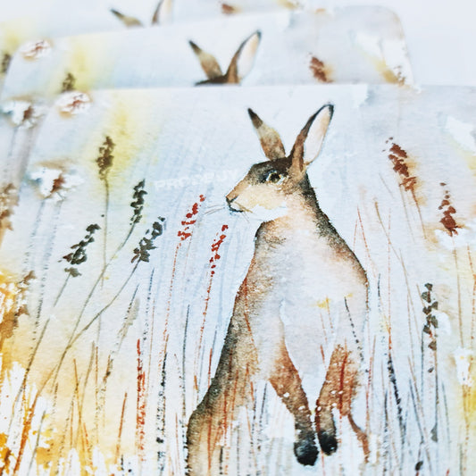 Set of 4 Floral Hare Rabbit Placemats