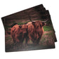 Pack of 4 Placemats with Highland Cows