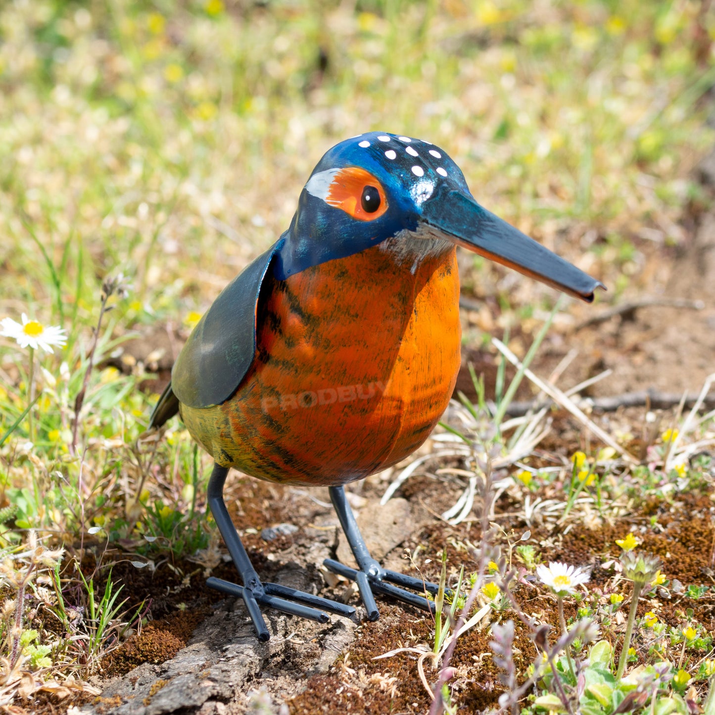 Kingfisher Metal Bird Ornament 21cm