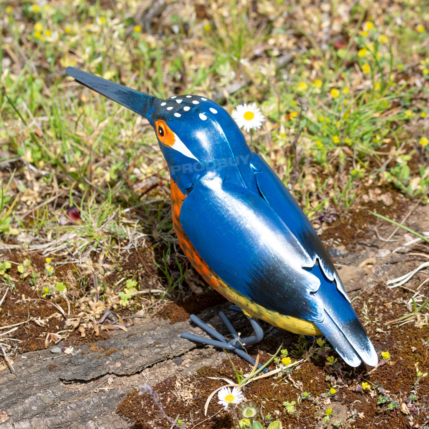 Kingfisher Metal Bird Ornament 21cm