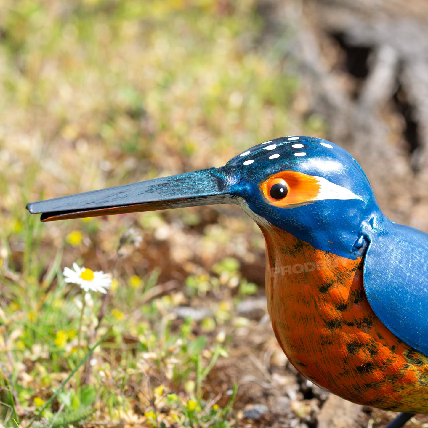 Kingfisher Metal Bird Ornament 21cm