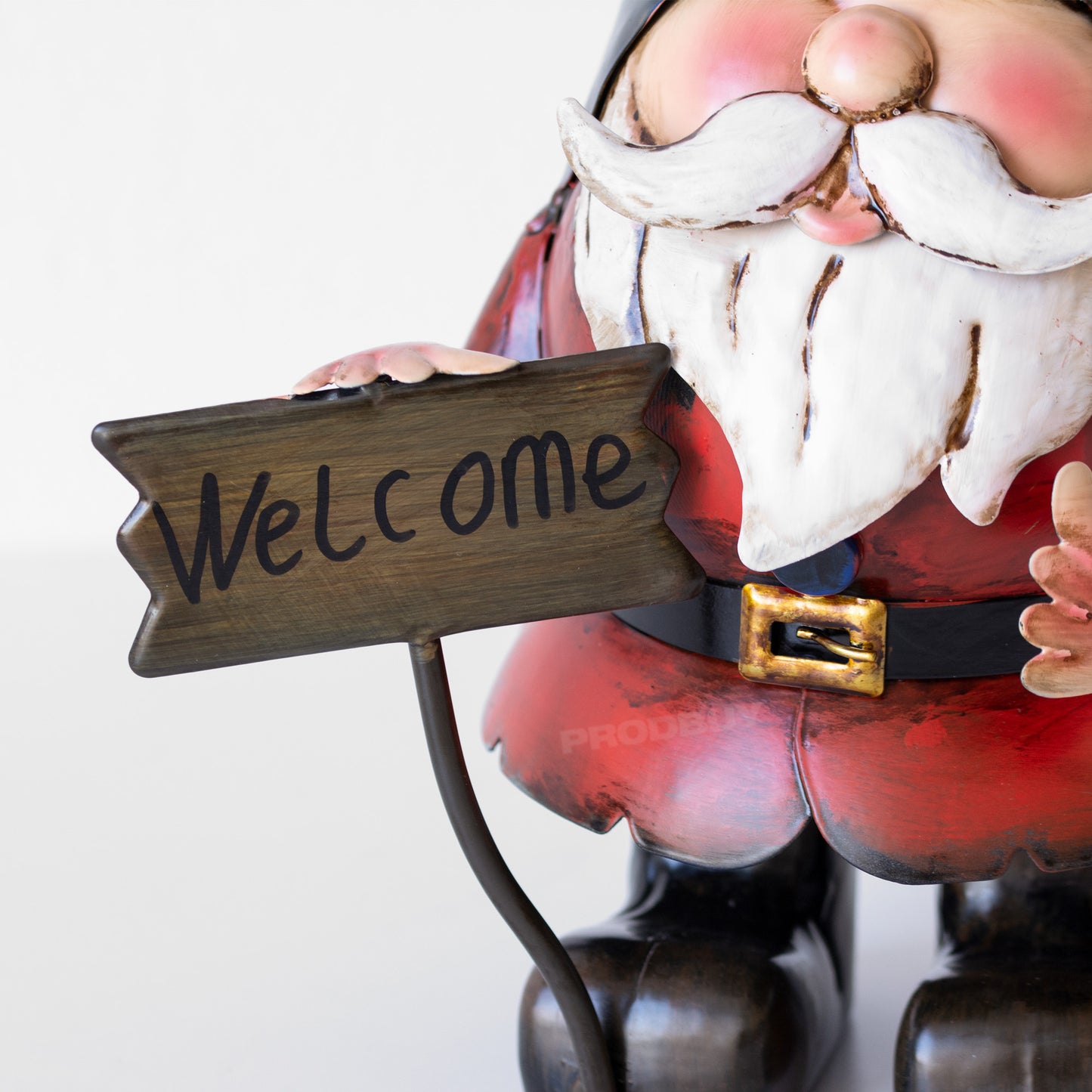 Metal Garden Gnome with Welcome Sign 31cm Decorative Ornament