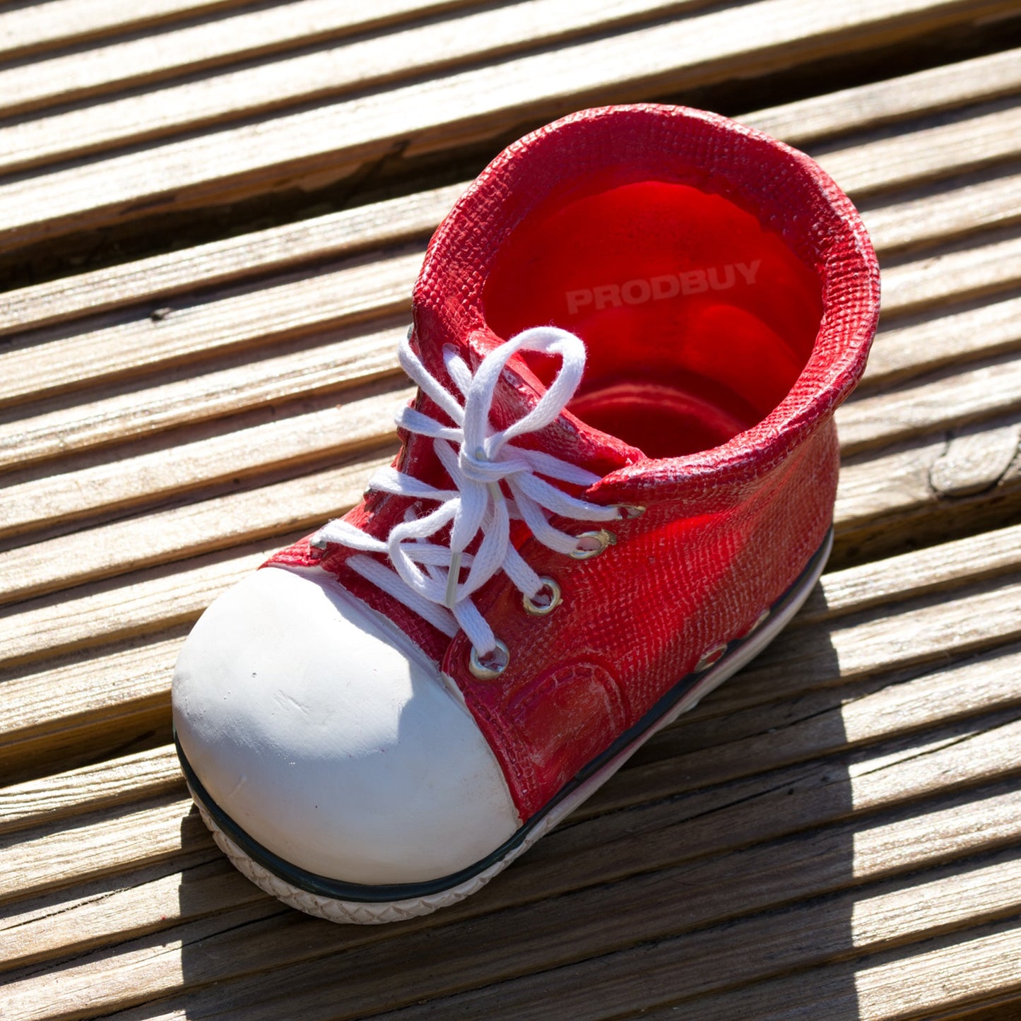 Small Shoe Red Resin Garden Planter