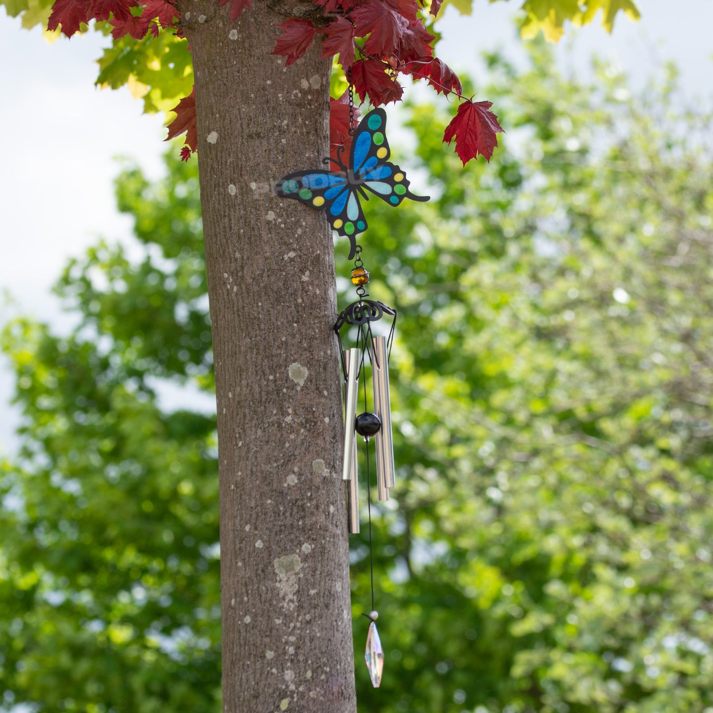 Stained Glass Style Garden Wind Chimes