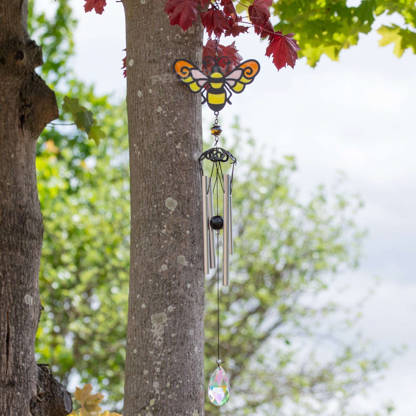 Stained Glass Style Garden Wind Chimes