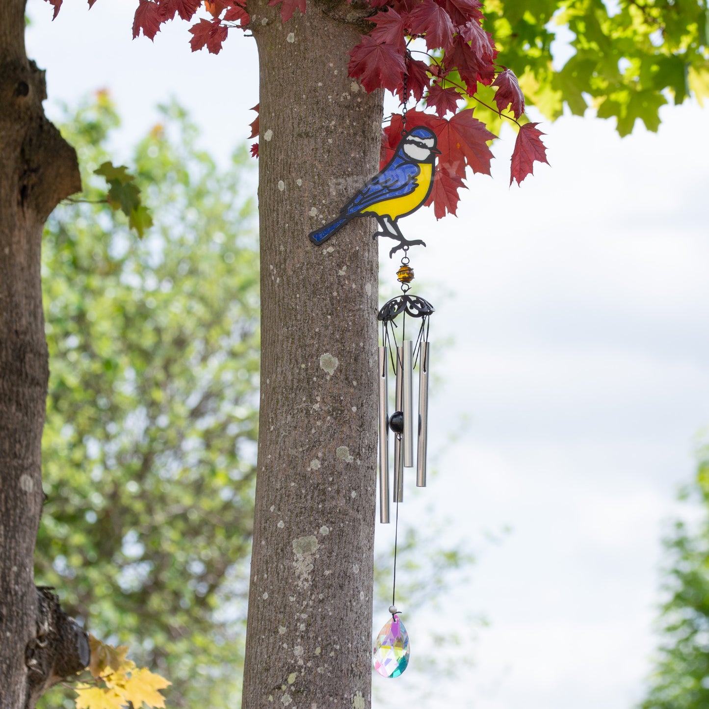 Stained Glass Style Garden Wind Chimes