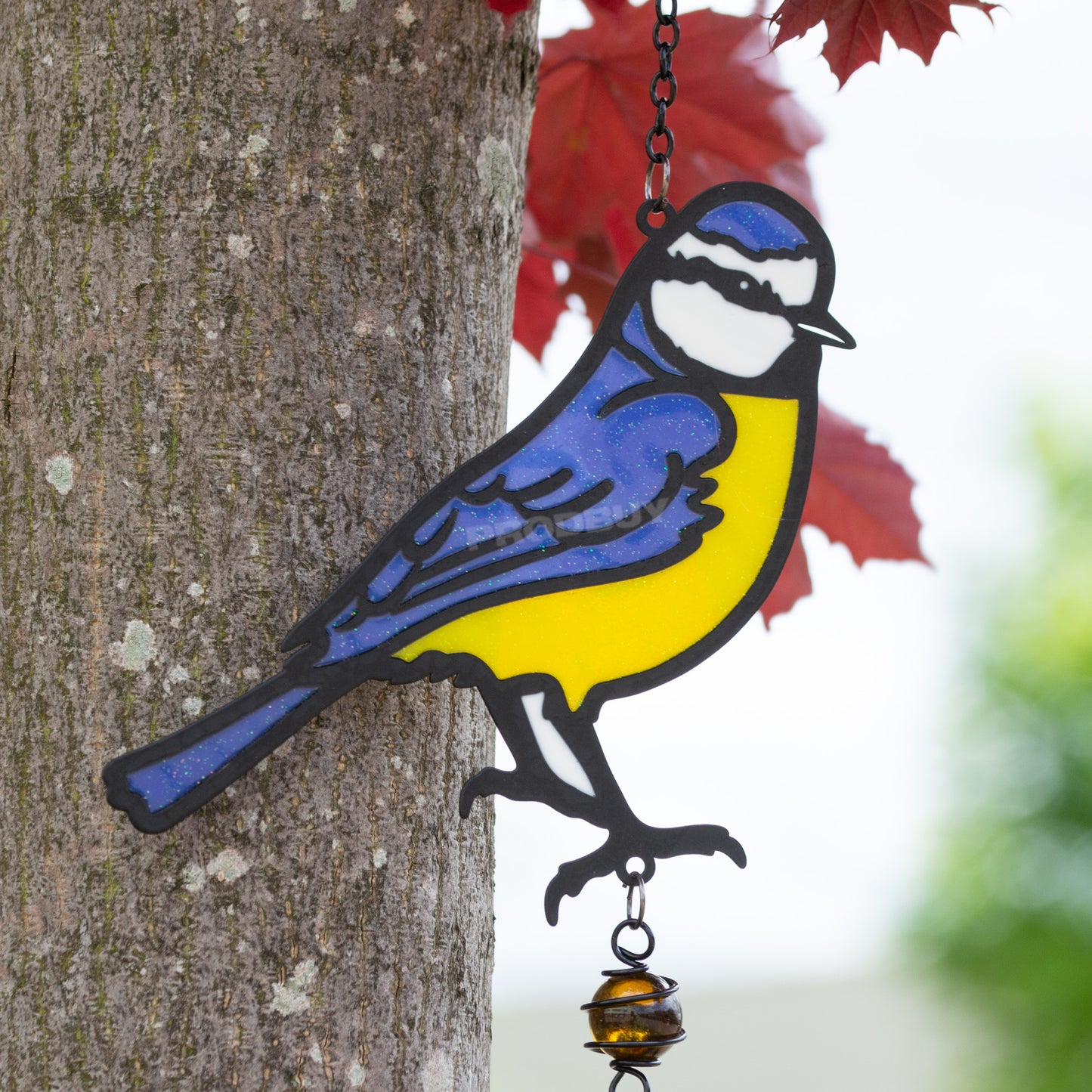 Stained Glass Style Garden Wind Chimes