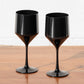 Set of 4 Black Polycarbonate Plastic 450ml Wine Glasses