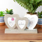 Triple Heart Standing Photo Wooden Multi Picture Frame
