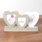 Triple Heart Standing Photo Wooden Multi Picture Frame