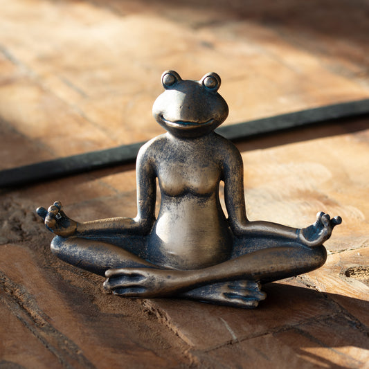 Small Yoga Meditation Frog Resin Ornament