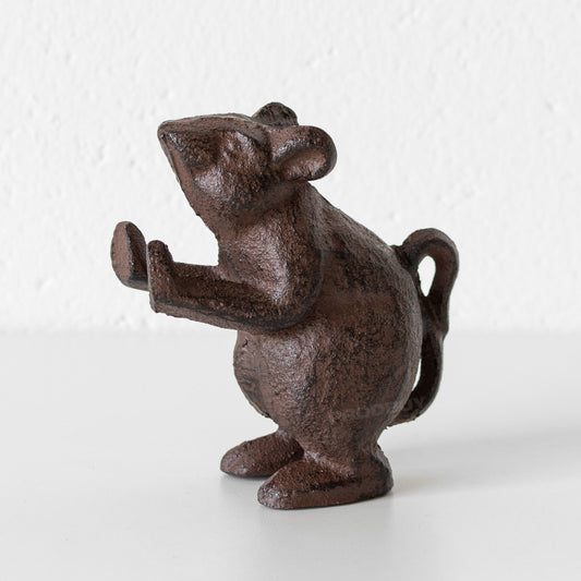 Standing Mouse Cast Iron Bookend Ornament