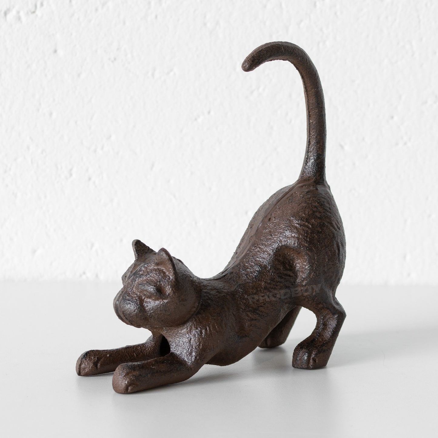 Stretching Cat Cast Iron Bookend Ornament